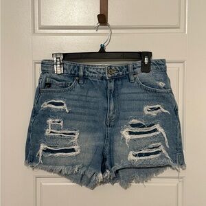 KanCan Blue Distressed Jean Shorts